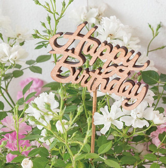 ヘッズ 小物－ピック－フラワー W100×H70(全長300)mm バースデイ