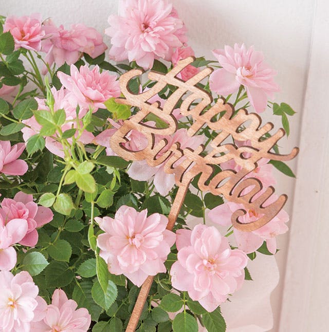 ヘッズ 小物－ピック－フラワー W100×H70(全長300)mm バースデイ