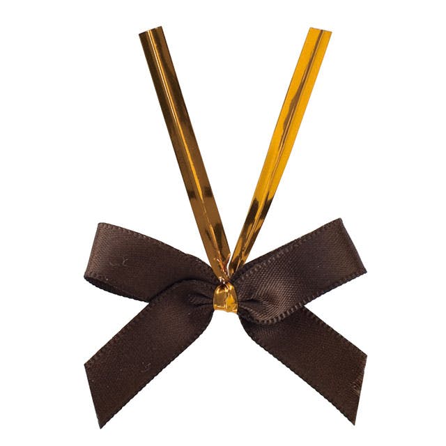 ヘッズ 小物－タイ－ワイヤー W70×H120mm サテンリボンワイヤータイブラウン-1(50個) HEADS BRO-YT1