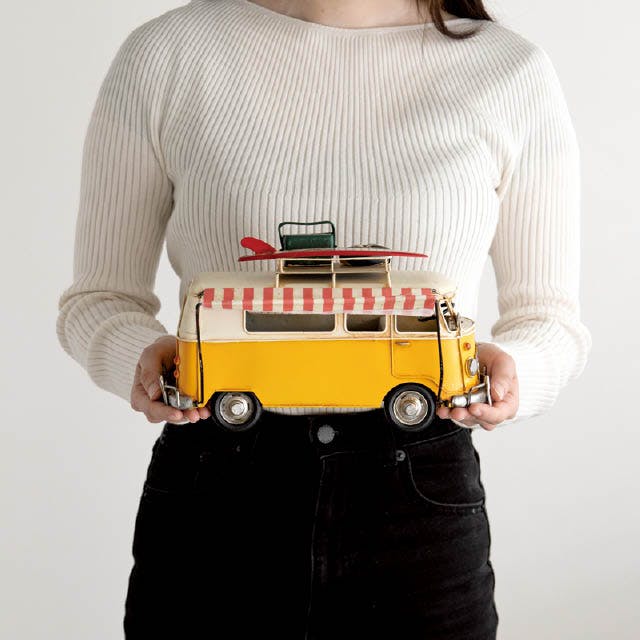 ハートバス　ブリキ他 ヘッズ 雑貨－インテリア W270×D180×H170mm インテリアブリキバス-3(1