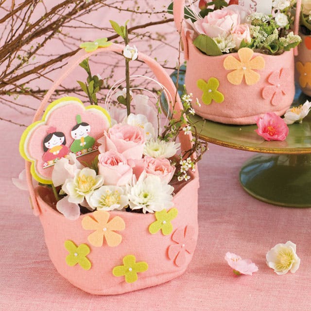 ヘッズ 小物－ピック－フラワー W82×H72(全長330)mm ひなまつり