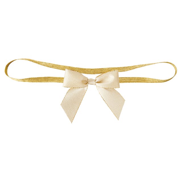 ヘッズ 小物－タッグ－ゴム・ヒモ付 W85×H70mm リボンゴムタッグエレガントゴールド-1(20個) HEADS EGO-TR1