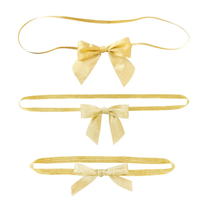 ヘッズ 小物-タッグ-ゴム・ヒモ付 W50×H40mm シャインリボンゴムタッグゴールド-2(30個) HEADS GOL-TR2