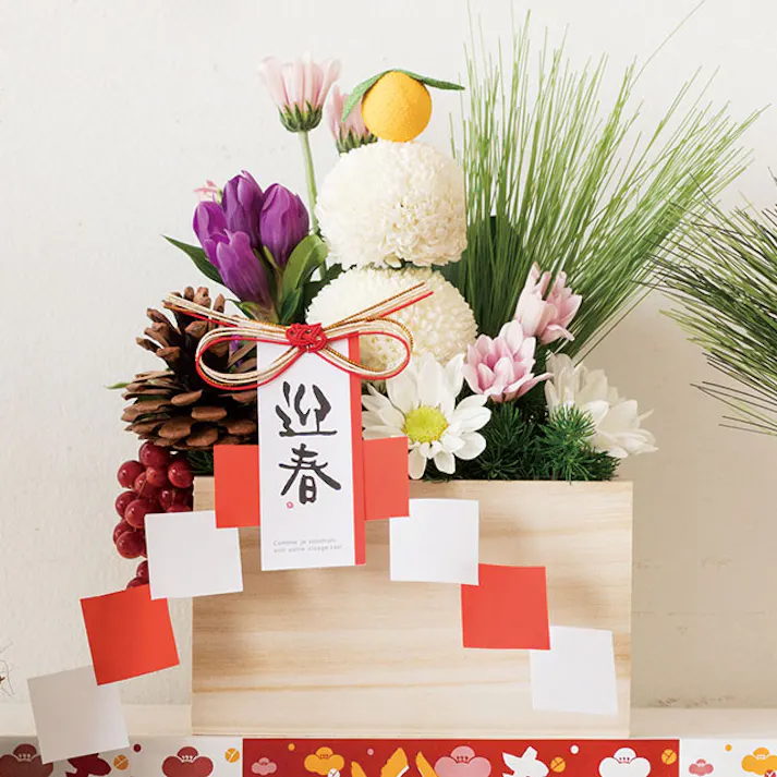 ヘッズ 小物-タッグ-ゴム・ヒモ付 W210×H140mm 迎春キット-1/鏡餅(10セット) HEADS GS-KIT1