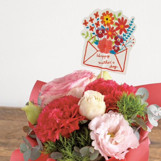 ヘッズ 小物－ピック－フラワー W90×H90(全長510)mm 母の日フラワー