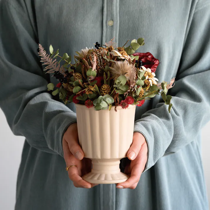 ヘッズ 雑貨-フラワーベース 直径110(90)×H145mm ハンドメイドプリントフラワーポット-24(2個) HEADS HNP-FPO24