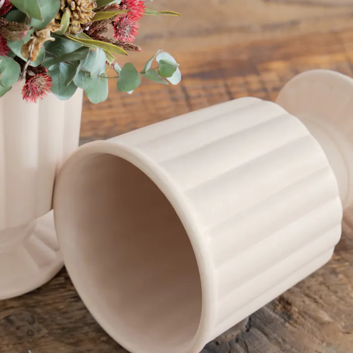 ヘッズ 雑貨-フラワーベース 直径110(90)×H145mm ハンドメイドプリントフラワーポット-24(2個) HEADS HNP-FPO24