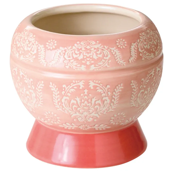 ヘッズ 雑貨-フラワーベース 直径110(100)×H100mm ハンドメイドプリントフラワーポット-8(4個) HEADS HNP-FPO8