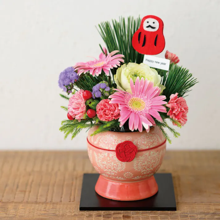 ヘッズ 雑貨-フラワーベース 直径110(100)×H100mm ハンドメイドプリントフラワーポット-8(4個) HEADS HNP-FPO8