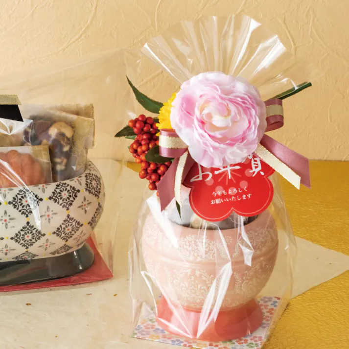 ヘッズ 雑貨-フラワーベース 直径110(100)×H100mm ハンドメイドプリントフラワーポット-8(4個) HEADS HNP-FPO8