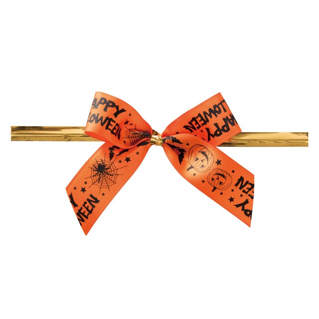 ヘッズ 小物－タイ－ワイヤー W150×H80mm ハロウィンプリントリボンワイヤータイ-2(30個) HEADS HWR-YT2