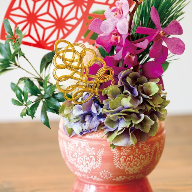 ヘッズ 小物－ピック－フラワー W60×H90(全長240)mm 水引ワイヤー