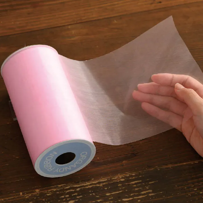 ヘッズ リボン-オーガンジー W150mm×25m巻 オーガンジーラッピングリボンロール-1/ピンク(1巻) HEADS ORG-WR1