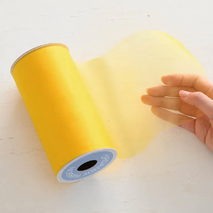 ヘッズ リボン-オーガンジー W150mm×25m巻 オーガンジーラッピングリボンロール-2/イエロー(1巻) HEADS ORG-WR2