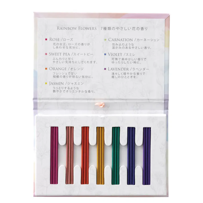 ヘッズ 雑貨-その他 パッケージ:W140×D10×H90mm インセンス:60mm レインボーフラワーズ/インセンス(線香)(3セット) HEADS RAB-INS