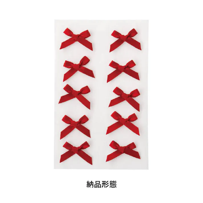 ヘッズ シール-シート W32×H27mm サテンリボンシール-2/レッド(100枚) HEADS RED-2S