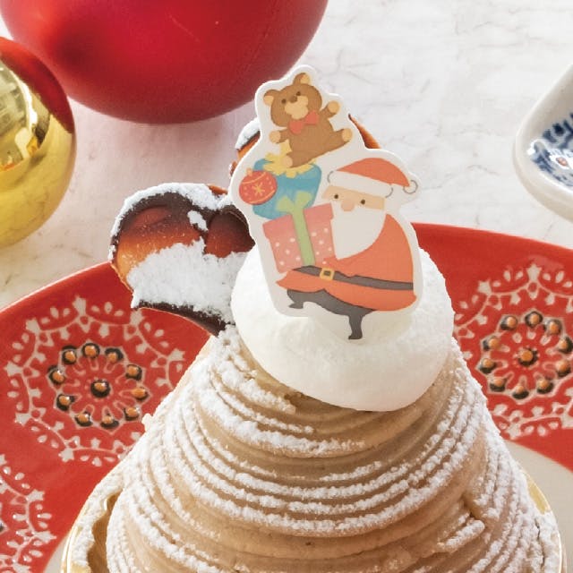 ヘッズ 小物－ピック－ケーキ W30×H55mm クリスマスチャビーサンタ