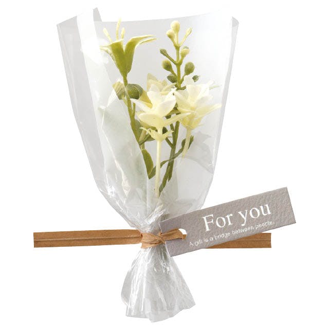 ヘッズ 小物－タイ－ワイヤー W100×D45×H120mm フルリールプチブーケ-7／ホワイト(10個) HEADS ZPT-BQ7