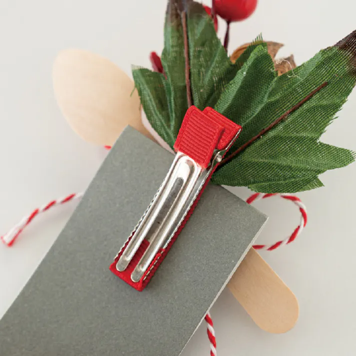 ヘッズ 小物-クリップ W95×H130mm クリスマスフルリールクリップ付/グレー-2(10個) HEADS ZX-CL2