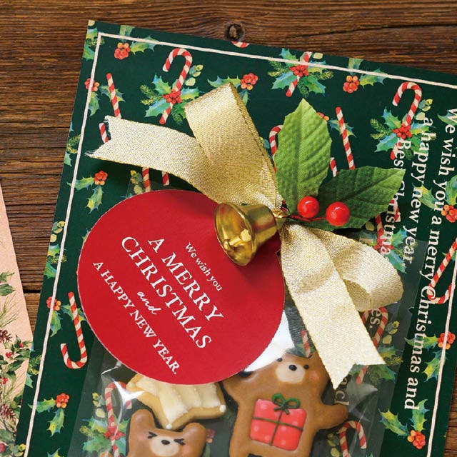 ヘッズ 小物－タイ－ワイヤー W150×H110mm クリスマスヒイラギ