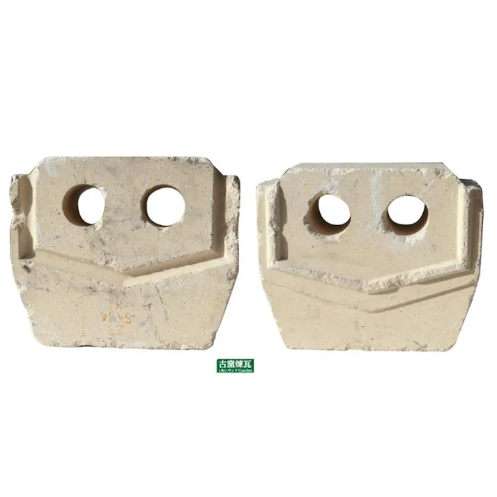 〈ネット限定〉アンティークレンガ オブジェ スマイル君 ホワイト 国産品