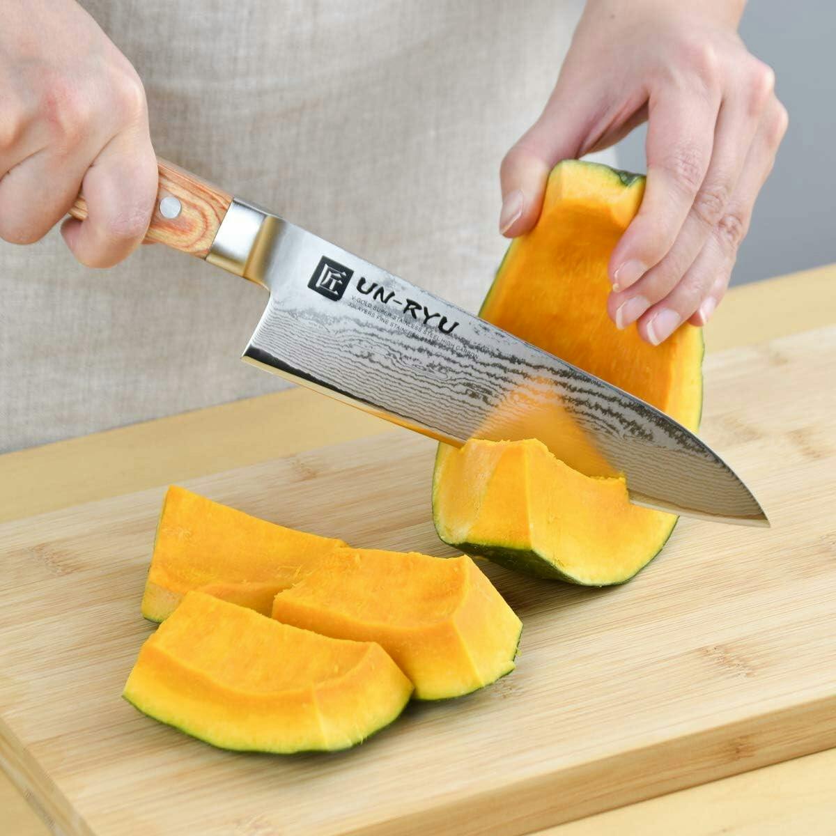 01515 包丁　牛刀　墨流　雲流　折り返し鍛錬三枚打　スウェーデン鋼　未使用品 01515 包丁牛刀墨流雲流折り返し鍛錬三枚打スウェーデン鋼未使用品