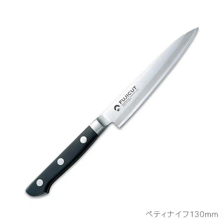 ペティナイフ130mm FC-1660 【日本製】FUJICUT #6000 口金付 モリブデン バナジウム 鋼本 割込 包丁