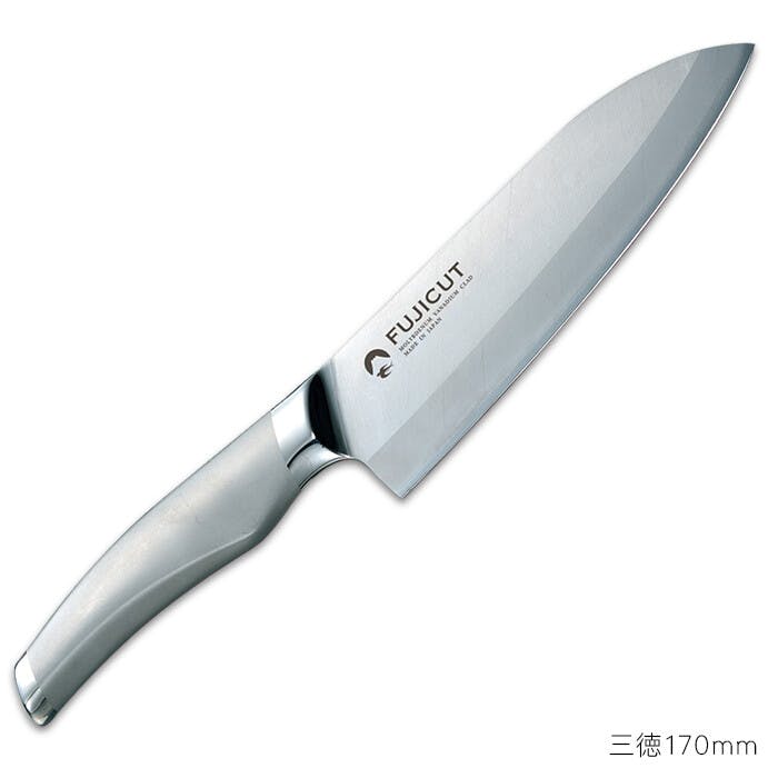 FUJICUT #7000 三徳170mm FC-1671 オールステンレス モリブデン バナジウム鋼本割込包丁 包丁・ナイフ・はさみ・ピーラー FUJICUT #7000 三徳170mm FC-1671 オールステンレス モリブデン バナジウム鋼本割込包丁 包丁・ナイフ・はさみ・ピーラー