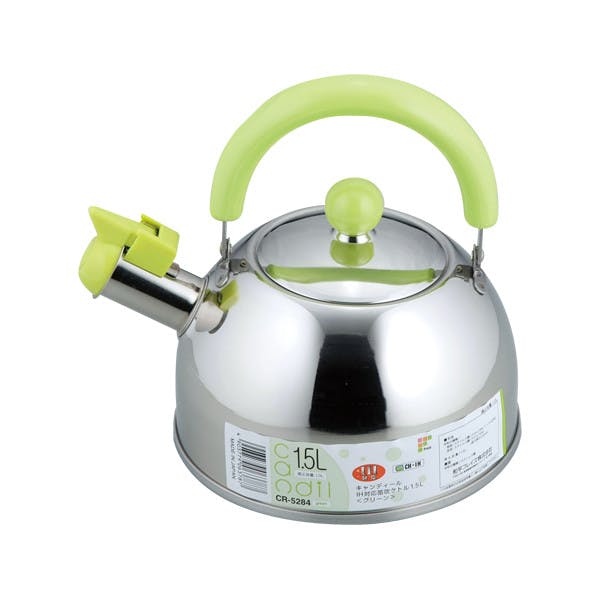 キャンディール IH対応笛吹ケトル1.5L(グリーン)(CR-5284) やかん・ケットル キャンディール IH対応笛吹ケトル1.5L(グリーン)(CR-5284) やかん・ケットル