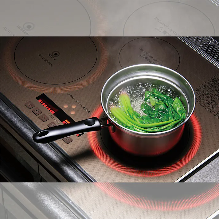 燕三 IH対応ふきこぼれにくい両手鍋18cm(EM-008) 【日本製】フチ付