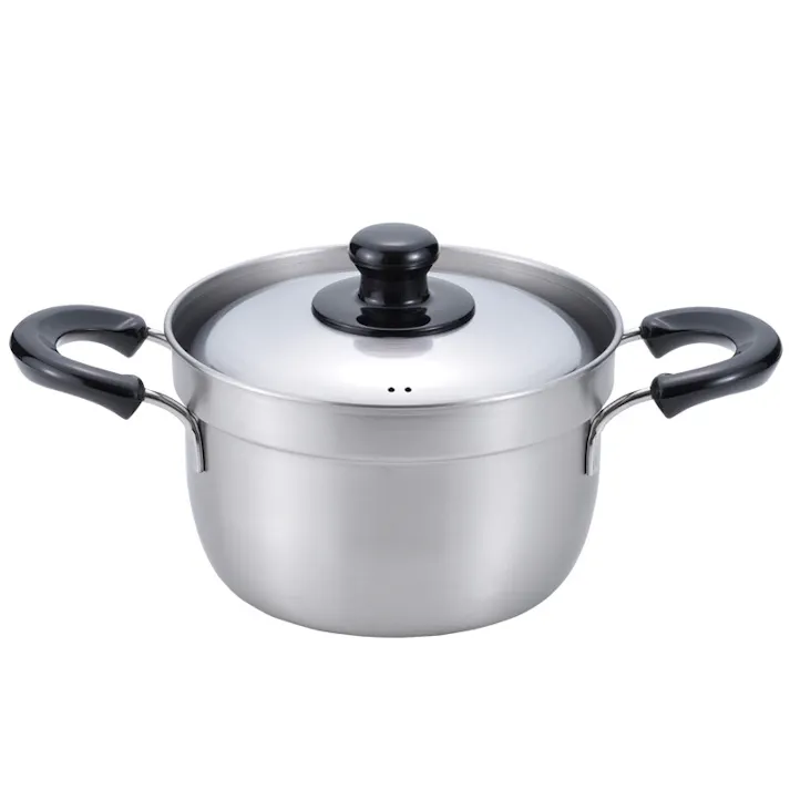 燕三 IH対応ふきこぼれにくい両手鍋18cm(EM-008) 【日本製】フチ付