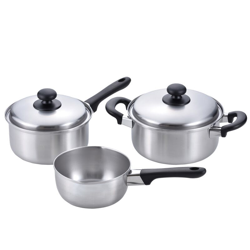 燕三 IH対応雪平鍋16cm＆片手鍋18cm＆両手鍋20cm（EM-020） 【日本製