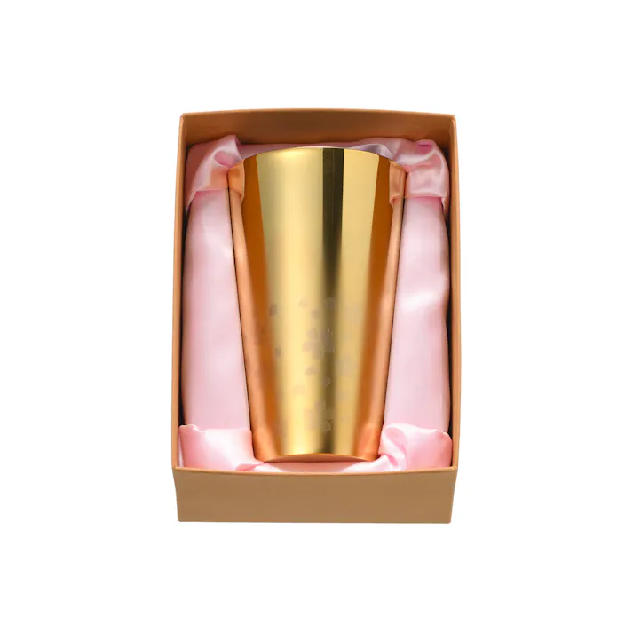 さくら街道 ステンレス二重タンブラー300ml(外面金メッキ) ME-7350 【日本製】