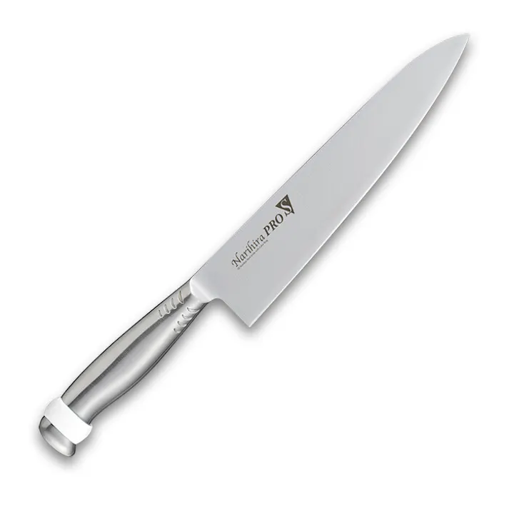 Narihira PRO シリコンリング付オールステンレス 牛刀210mm ホワイト FC-3004WH ナリヒラ プロ 包丁 ナイフ