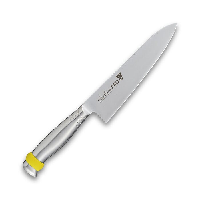 Narihira PRO シリコンリング付オールステンレス 牛刀180mm イエロー FC-3023YL ナリヒラ プロ 包丁 ナイフ 包丁・ナイフ・はさみ・ピーラー Narihira PRO シリコンリング付オールステンレス 牛刀180mm イエロー FC-3023YL ナリヒラ プロ 包丁 ナイフ 包丁・ナイフ・はさみ・ピーラー