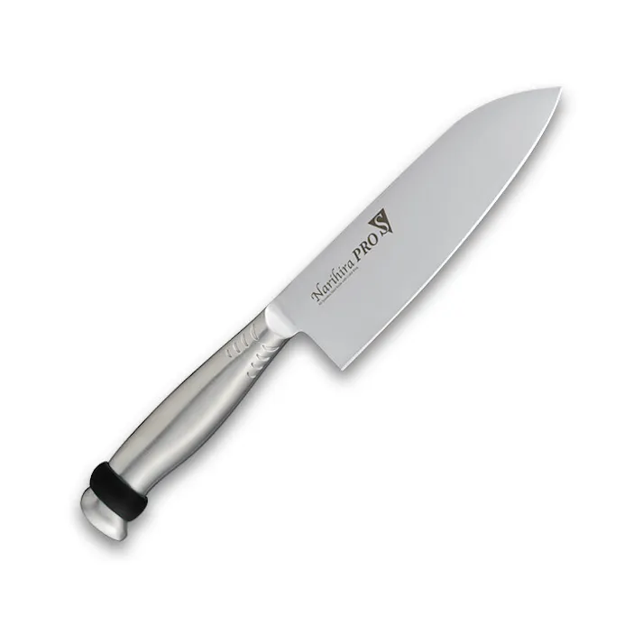 Narihira PRO シリコンリング付オールステンレス 三徳165mm ブラック FC-3102BK ナリヒラ プロ 包丁 ナイフ