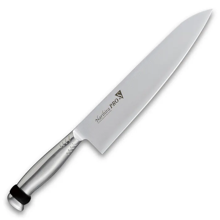 Narihira PRO シリコンリング付オールステンレス 牛刀240mm ブラック FC-3105BK ナリヒラ プロ 包丁 ナイフ