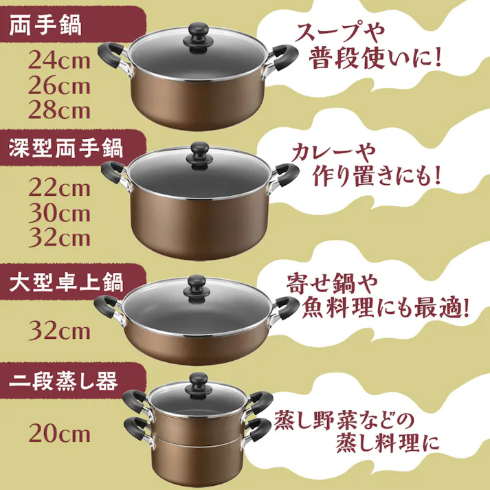 両手鍋28cm(RB-2505) おおらか鍋【IH/ガス対応】