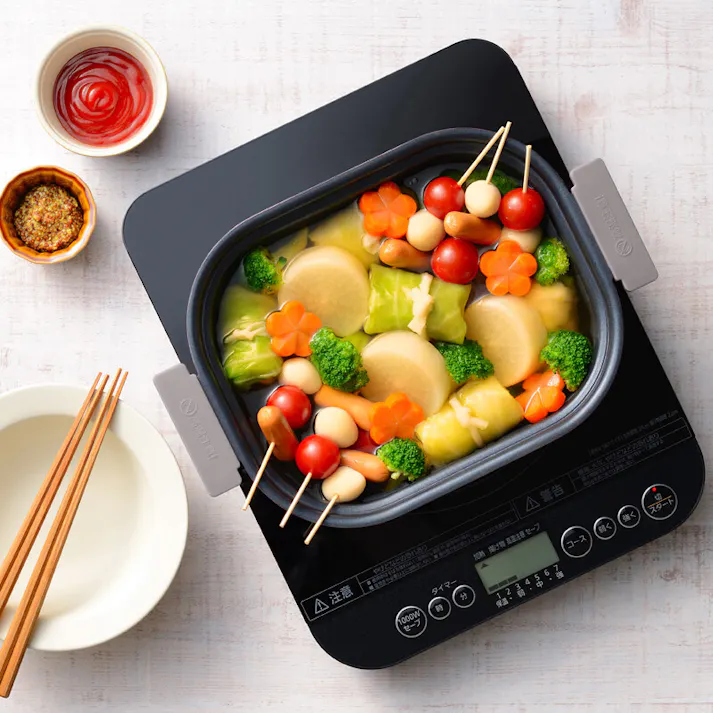 クックタブ テーブルポット18×23cm グレー RB-2861 フッ素樹脂加工 鍋