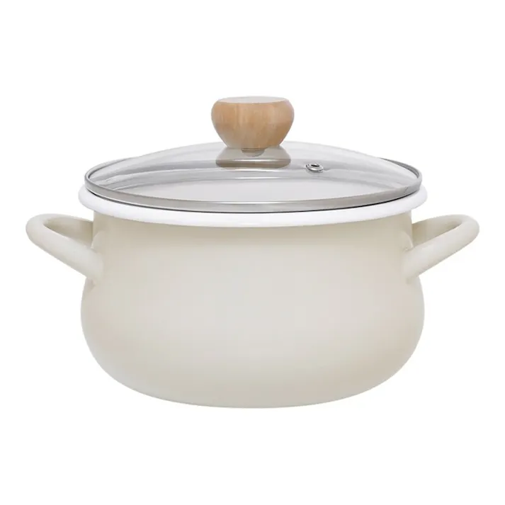 ストクック IH対応ホーローポット 20cm グレー RB-3247 鍋 揚げ物 煮物 シール蓋付き