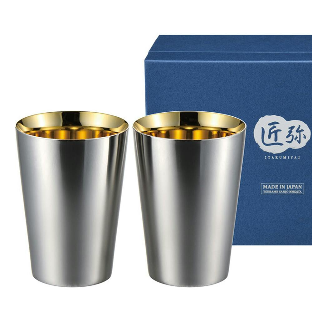 匠弥 ステンレスタンブラー270ml 2pcs(内面金メッキ) TY-098 職人技から生まれた究極のプレミアムタンブラー グラス・タンブラー 匠弥 ステンレスタンブラー270ml 2pcs(内面金メッキ) TY-098 職人技から生まれた究極のプレミアムタンブラー グラス・タンブラー