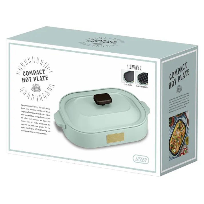 トフィー コンパクトホットプレート K-HP1 ラドンナ Toffy【ホットプレート たこ焼き ミニホットプレート キッチン家電 LADONNA おしゃれ 送料込み】 ペールアクア