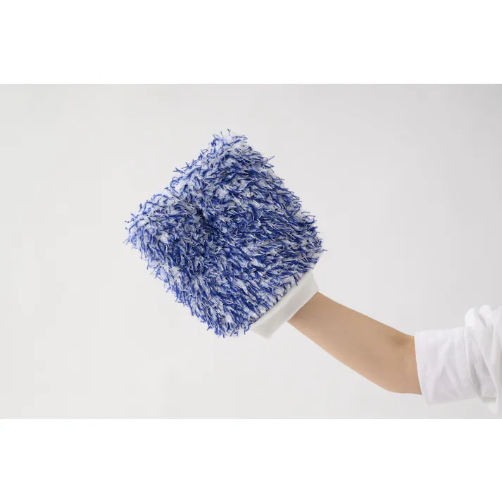 超極細繊維がしっかり汚れを絡めとる シャンプー水洗い用グローブ