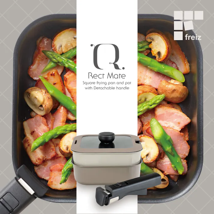 レクトメイト IH対応 角型着脱18cm 4点セット RB-3105 鍋 フライパン 食洗機対応 PFOAフリー フッ素樹脂加工 取っ手を外せる オーブン調理 収納 重ねてコンパクト 和平フレイズ #4903779131059