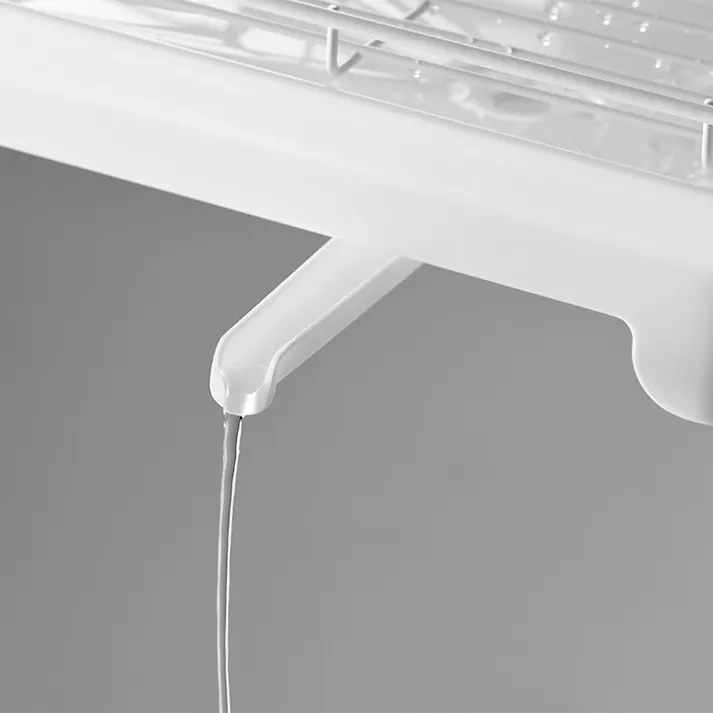 フロウト スリム水切りバスケット(RG-0459) 2〜3人分の食器 カトラリーポケット付 ゴム足付 和平フレイズ #4903779604591