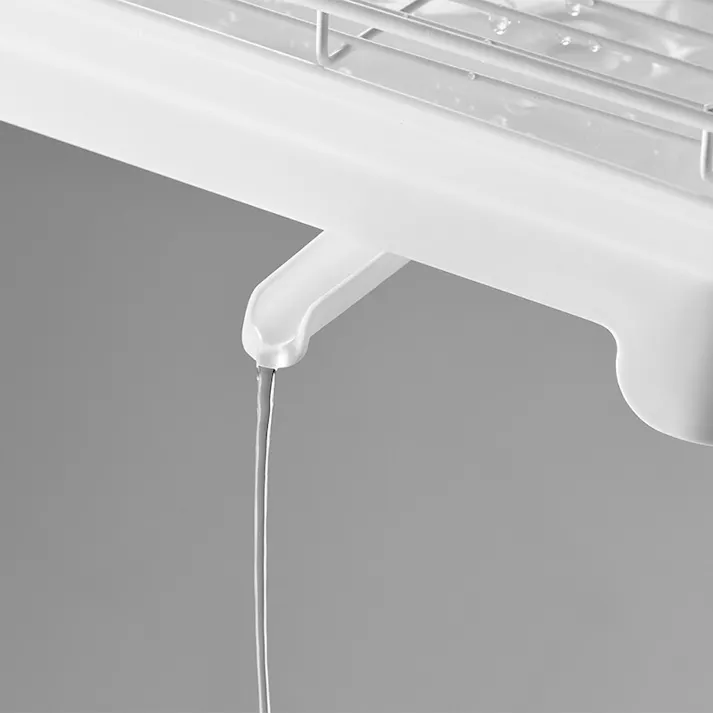 フロウト ワイド水切りバスケット(RG-0460) 3〜4人分の食器 カトラリーポケット付 ゴム足付 和平フレイズ #4903779604607