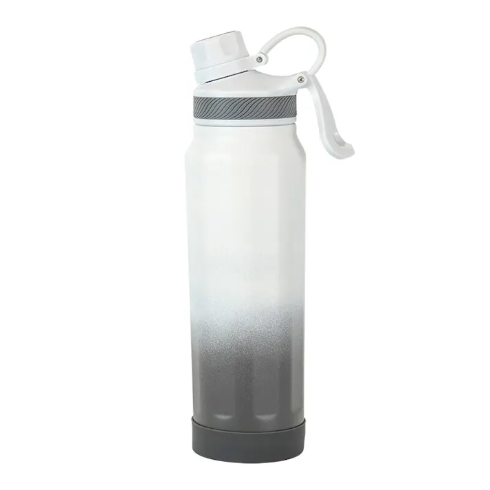 フォルテック キャリングボトル 710ml ホワイト×グレー 水筒 グラデーション 真空断熱構造 保冷 長時間 スポーツ 軽量 洗いやすい ステンレス 和平フレイズ #4903779716836