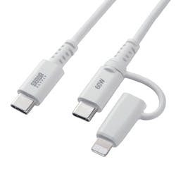 USB2.0 Type-Cケーブル(Lightning変換アダプタ付き・ホワイト) パソコン・周辺機器 USB2.0 Type-Cケーブル(Lightning変換アダプタ付き・ホワイト) パソコン・周辺機器