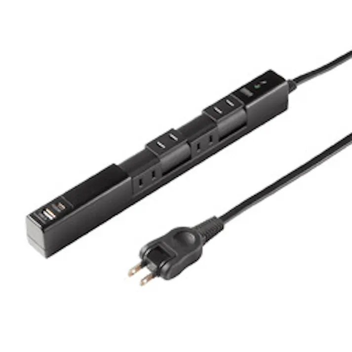回転タップ(AC4個口+Type-C+USB-A・PD20W・ブラック)