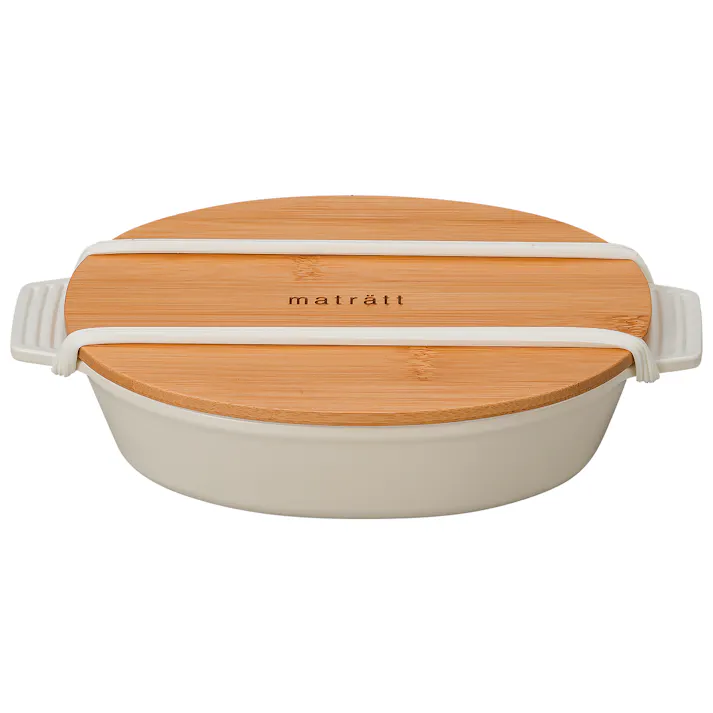 お弁当箱 1段【matratt(モースレ) オーバルディッシュランチ】かわいい ランチボックス アースカラー おしゃれ おすすめ 人気 大人 小学生 女の子 女性 女子 レンジ対応 食洗機対応 日本製【正和】/アイボリー #4930689274194